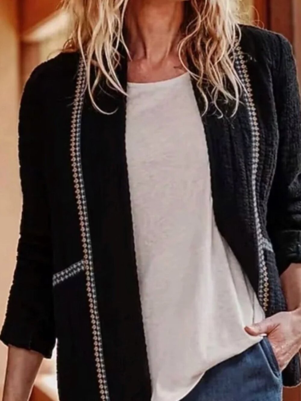 J. Jill | Pure Jill Elements Seersucker Quilted Jacket | Small